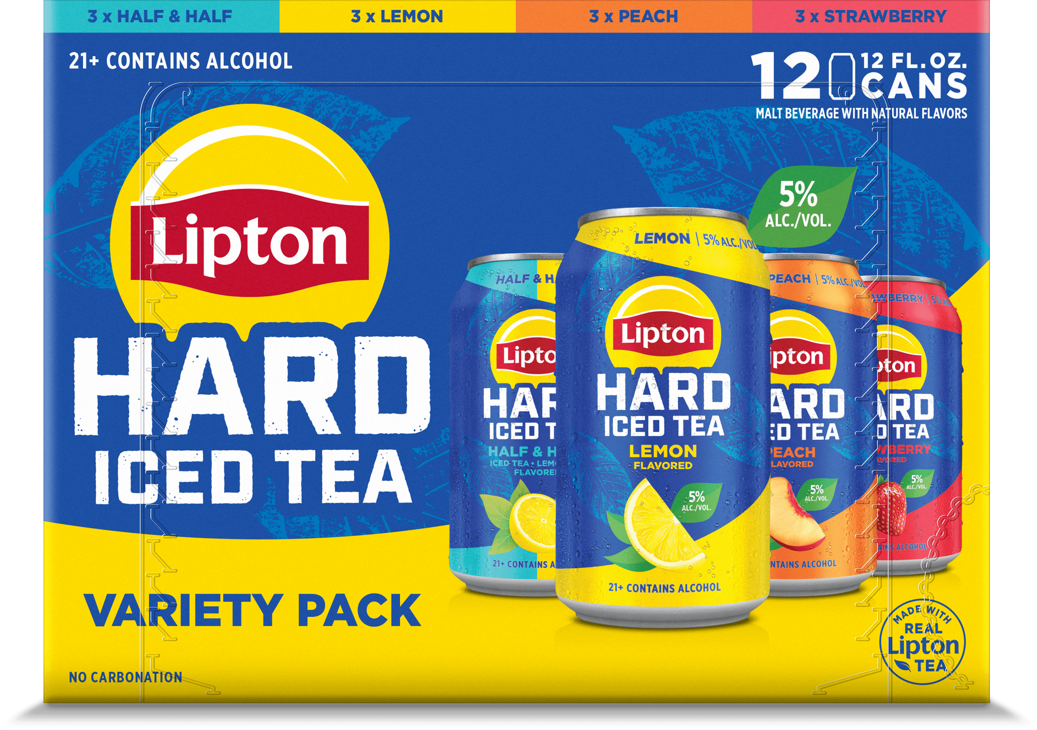 A Variety Pack of Lipton Hard Iced Tea products