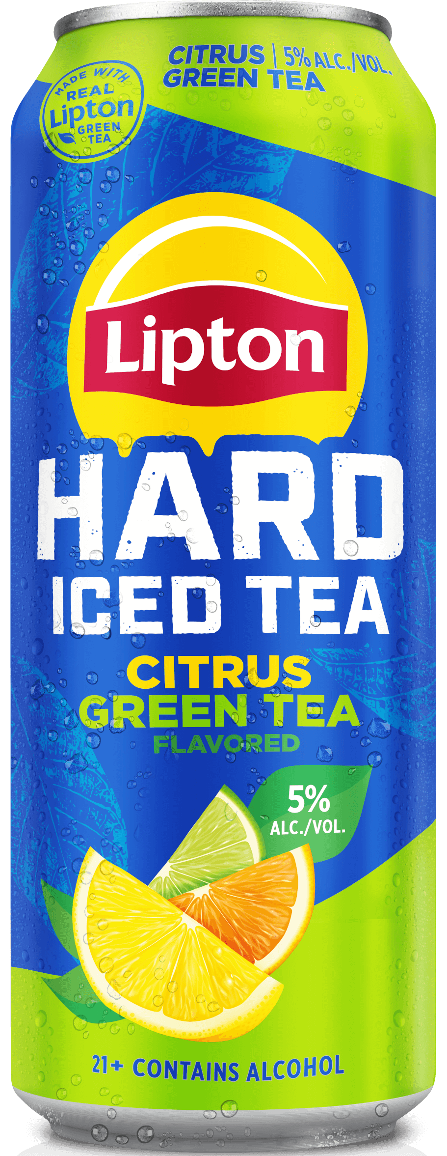 A Can of Lipton Hard Citrus Green Iced Tea